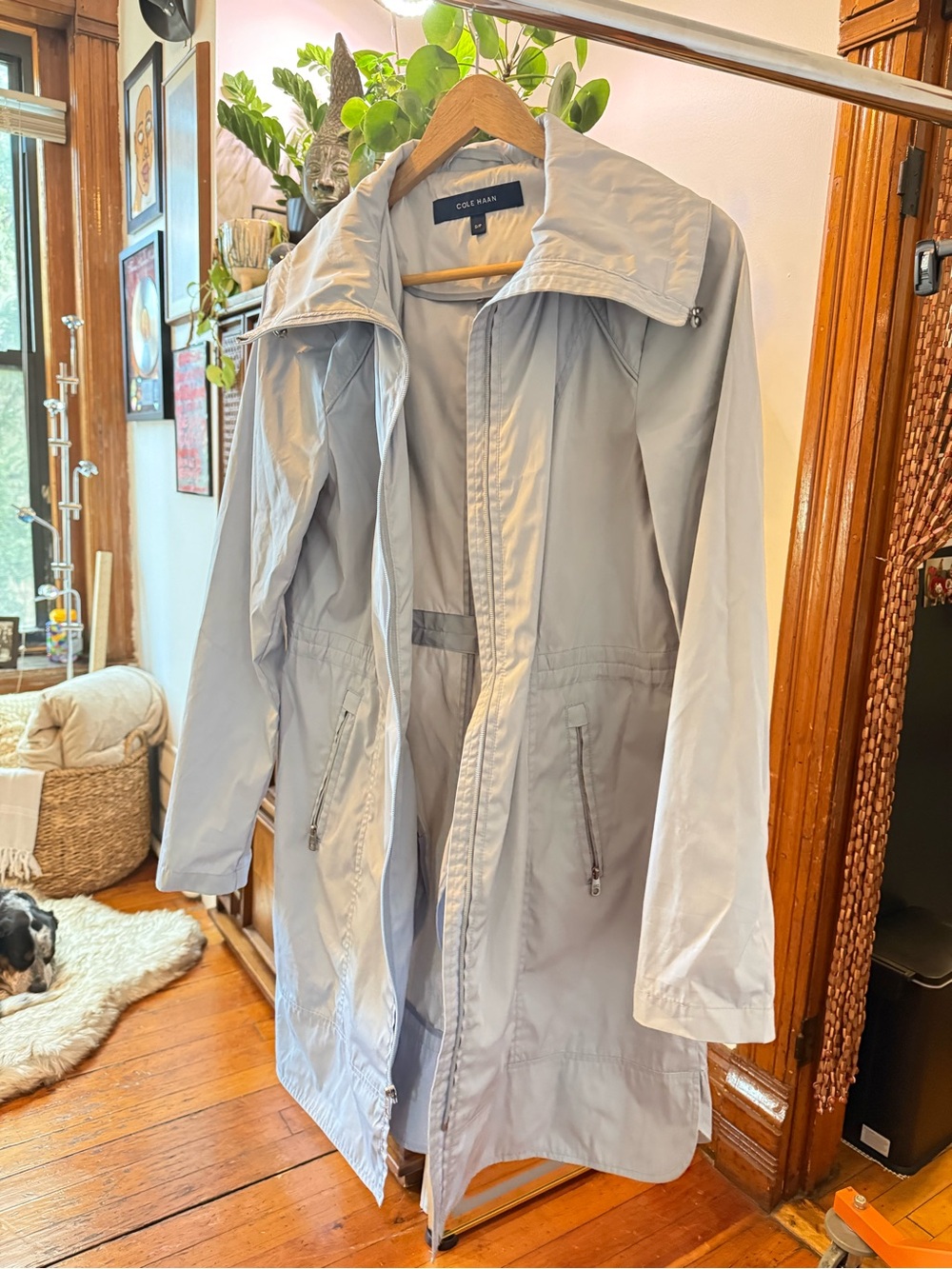 Cole Haan Light Gray Trench Coat